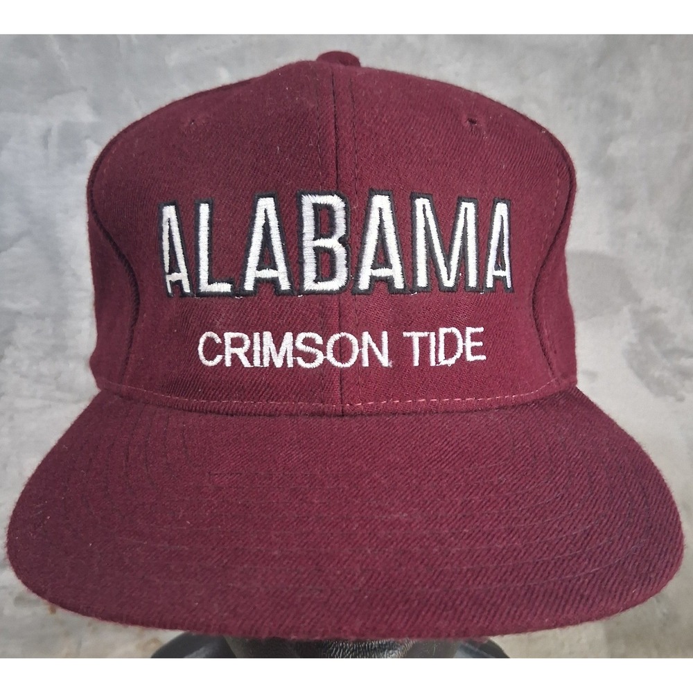 Vtg Alabama Crimson Tide Twins Enterprise Snapback Hat Maroon 100% Wool Cap READ